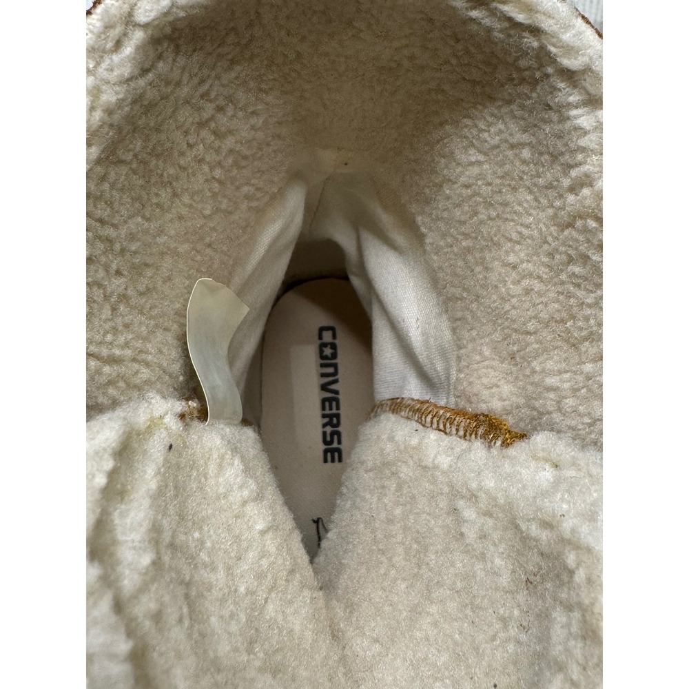Converse Chuck Taylor All Star Suede Shearling Ribbon Lace Boots Brown Size 8 - Picture 13 of 14